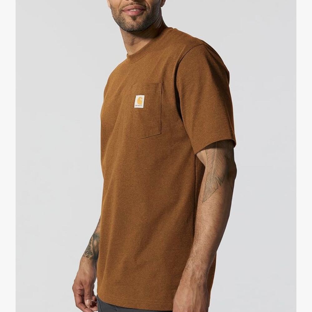 Carhartt Iconic K87 Pocket T-Shirt Size M Oiled Walnut (395)